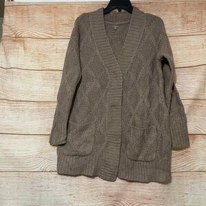 Charlotte Russe‎ Cardigan Sweater Medium Brown Chunky Knit Button Front S…